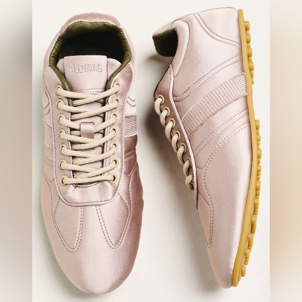 ALOHAS TB.69 Rife Satin Low-Top Sneakers,Color Taupe, Retail $210.00 USD
